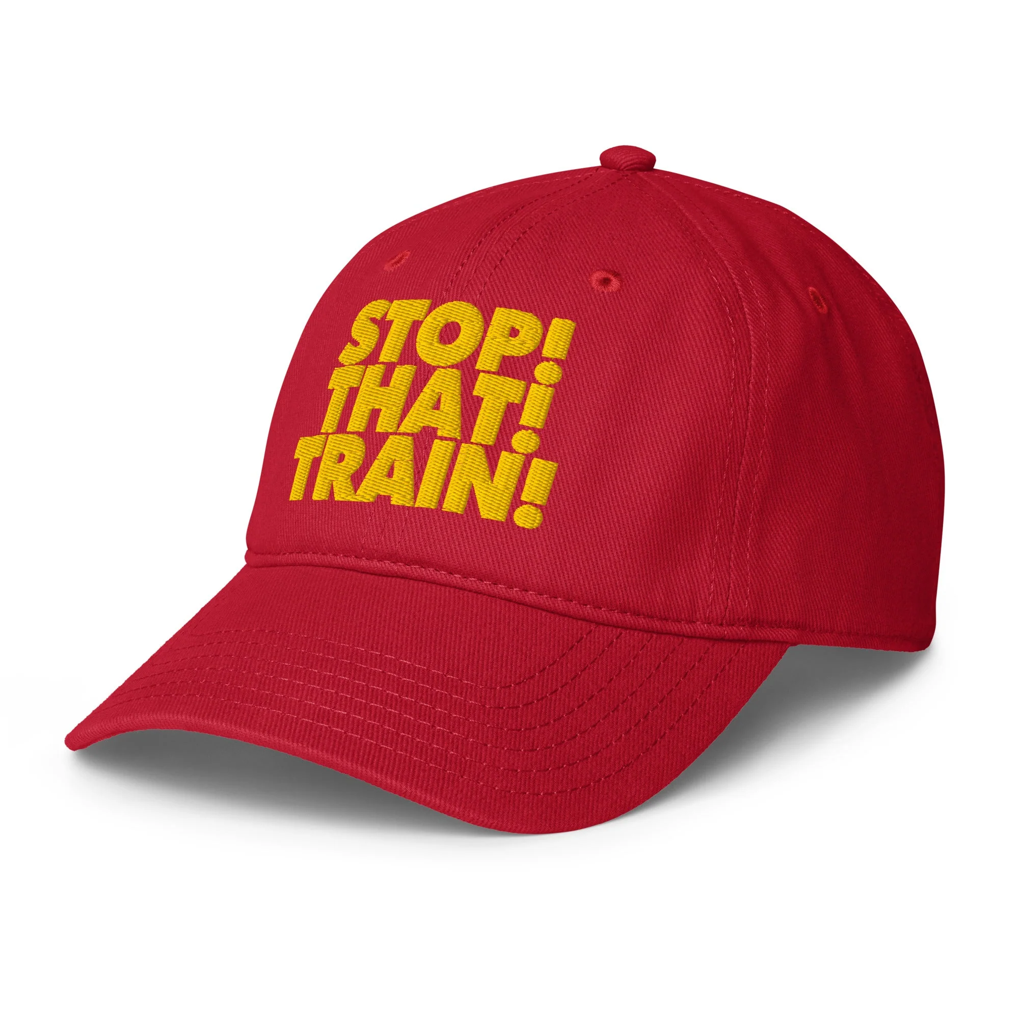 STOP! THAT! TRAIN! Embroidered Logo Dad Hat - Image 3