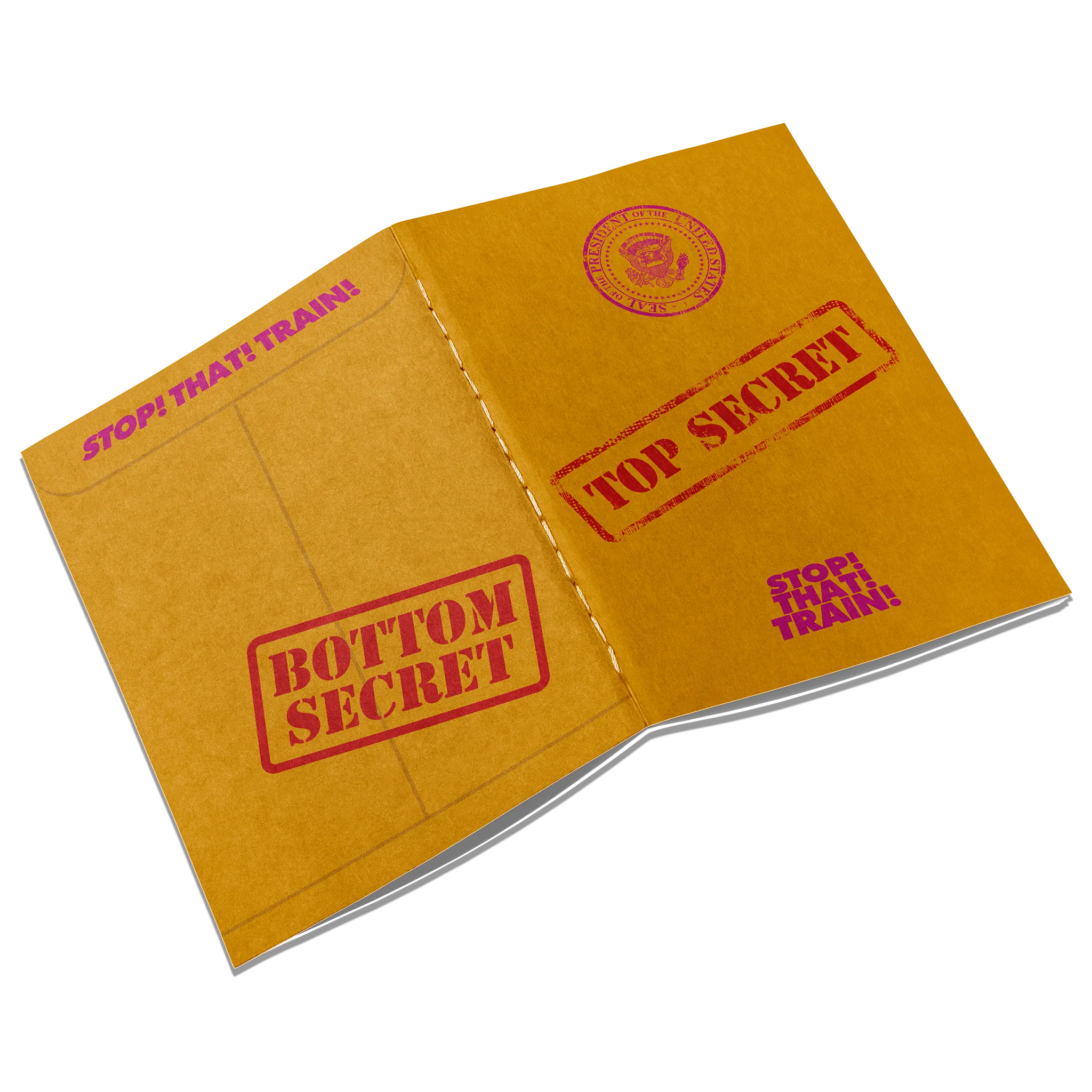 STOP! THAT! TRAIN! Top Secret / Bottom Secret Confidential notebook